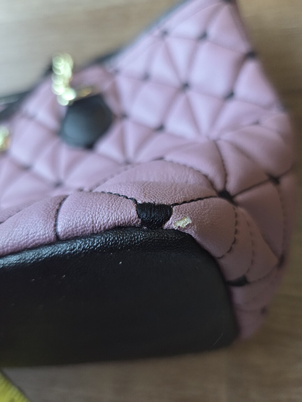 Luv Betsey by Betsey Johnson Black and Purple Quilted Tote Bag Purse - Picture 14 of 14